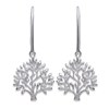 Boucles d'oreilles arbre de vie pendant Argent 925 Rhodié - vue V1