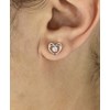 Boucles d'oreilles puce coeur oxyde de zirconium Argent 925 Rhodié - vue V3