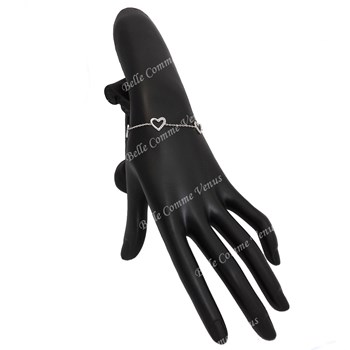 Bracelet 4 coeurs sertis d'oxyde de zirconium Argent 925 Rhodié