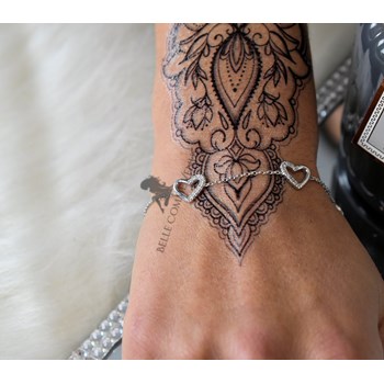 Bracelet 4 coeurs sertis d'oxyde de zirconium Argent 925 Rhodié