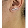 Boucles d'oreilles grimpantes contour de lobe feuille de laurier Argent 925 Rhodié - vue V2