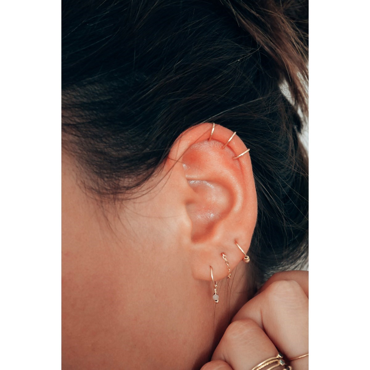 Faux piercing Oreilles Gold Filled Duo Cosmic Femme Piercings MATY