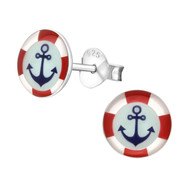 Jolie boucle d'oreille marin en argent 925/1000