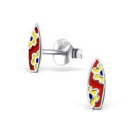 Boucle d'oreille planche de surf en argent 925/1000