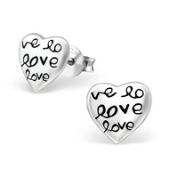 Boucle d'oreille love en argent 925/1000