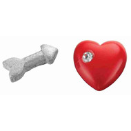 Boucle d'oreille flèche et coeur en argent 925/1000