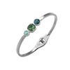 Bracelet rigide en acier argenté orné de cristaux Swarovski avec pierres Crystal vert - vue V1