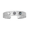 Bracelet rigide en acier argenté orné de cristaux Swarovski avec pierres Crystal gris foncé - vue V1