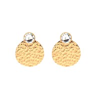Boucles d'oreilles en acier dorées ornées de cristaux Swarovski avec pierres Crystal