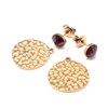 Boucles d'oreilles en acier dorées ornées de cristaux Swarovski avec pierres Crystal - vue V4