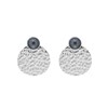 Boucles d'oreilles en acier argentées ornées de cristaux Swarovski avec pierres Crystal gris foncé - vue V1