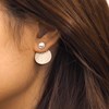 Boucles d'oreilles en acier argentées ornées de cristaux Swarovski avec pierres Crystal gris foncé - vue V2