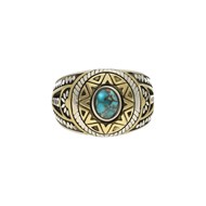 Bague soleil ethnique turquoise argent