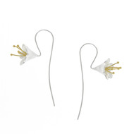 Boucles d'oreilles Argent925 et or 18 K clochettes dorées