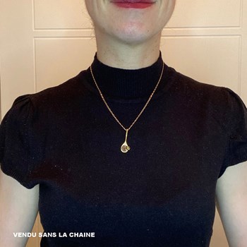 Pendentif badminton : raquette et volant - Plaqué or