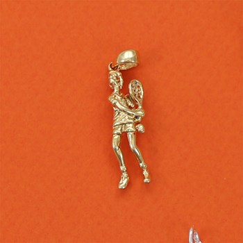 Pendentif joueur de tennis - Plaqué or