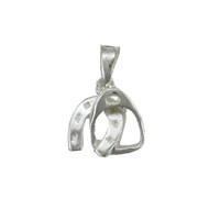 Pendentif étrier et fer à cheval - Argent massif