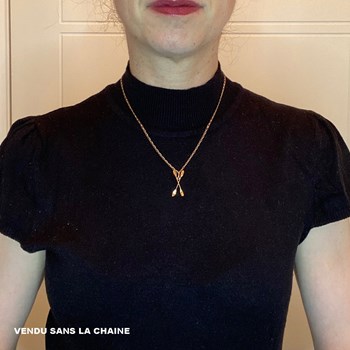 Pendentif paire de pagaie de canoé-kayak - Plaqué or