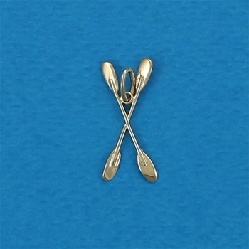 Pendentif paire de pagaie de canoé-kayak - Plaqué or