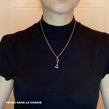 Pendentif clubs de golf croisés et balle de golf - Plaqué or