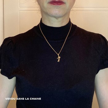 Pendentif joueur de golf - Plaqué or