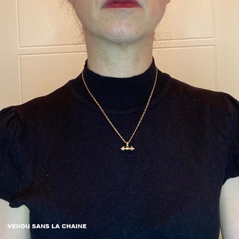 Pendentif haltère - Plaqué or