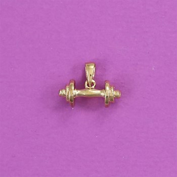 Pendentif haltère - Plaqué or