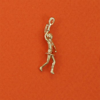 Pendentif joueuse de tennis - Plaqué or