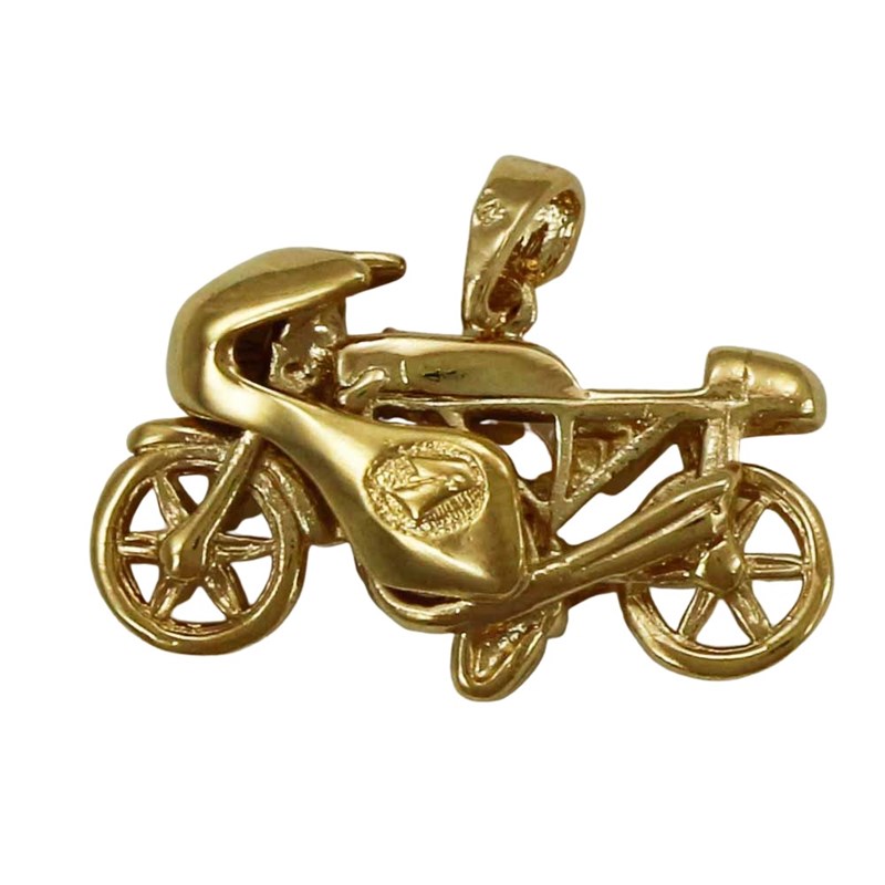 Pendentif moto vintage - Plaqué or
