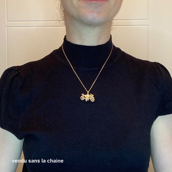 Pendentif moto vintage - Plaqué or