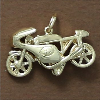 Pendentif moto vintage - Plaqué or