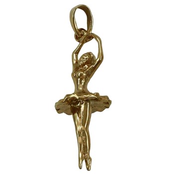 Pendentif danseuse bras en couronne - Plaqué or