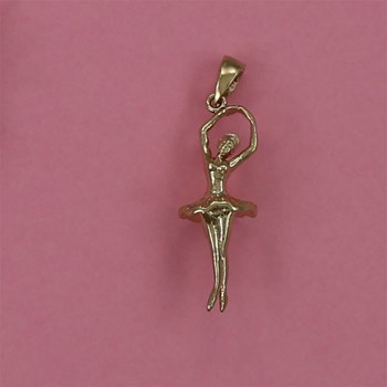 Pendentif danseuse bras en couronne - Plaqué or