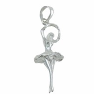 Pendentif danseuse bras en couronne - Argent massif