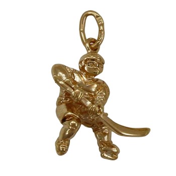 Pendentif joueur de hockey - Plaqué or