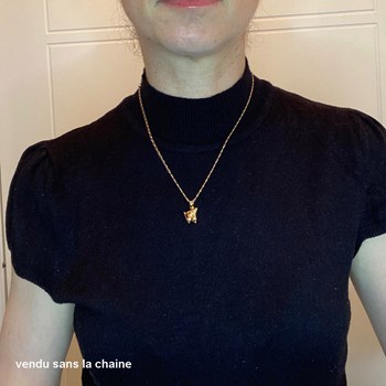 Pendentif paire de mini patins à glace - Plaqué or