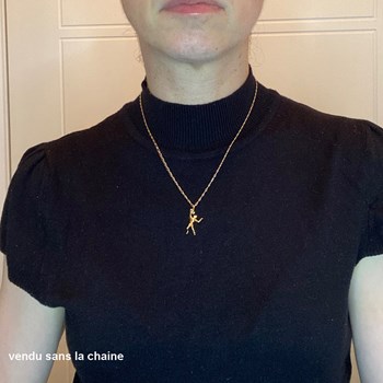 Pendentif joueur de volley-ball - Plaqué or