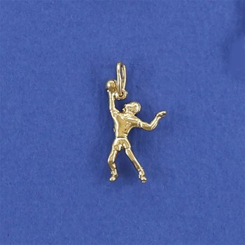 Pendentif joueur de volley-ball - Plaqué or