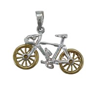 Pendentif vélo - Argent massif et plaqué or