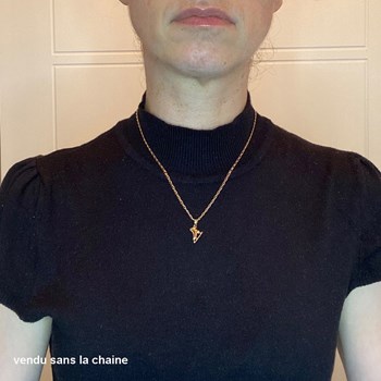 Pendentif mini patin à glace - Plaqué or