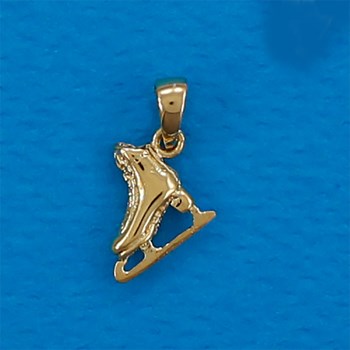 Pendentif mini patin à glace - Plaqué or
