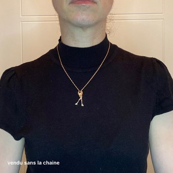 Pendentif patineur - Plaqué or