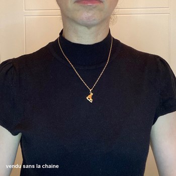 Pendentif patin hockey - Plaqué or