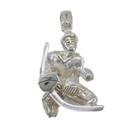 Pendentif gardien de hockey - Argent massif