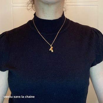 Pendentif patin à roulettes artistique - Plaqué or