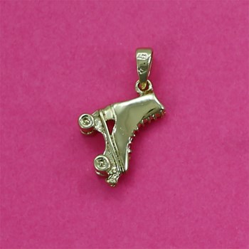 Pendentif patin à roulettes artistique - Plaqué or