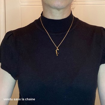 Pendentif patineuse cambrée - Plaqué or