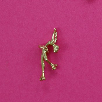 Pendentif patineuse à roulettes - Plaqué or