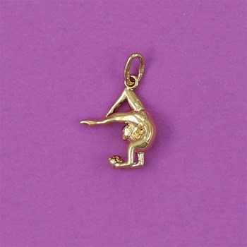 Pendentif gymnastique rythmique GR gymnaste ballon éditionII - Plaqué or