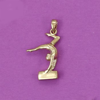 Pendentif GAF gymnaste poutre - Plaqué or